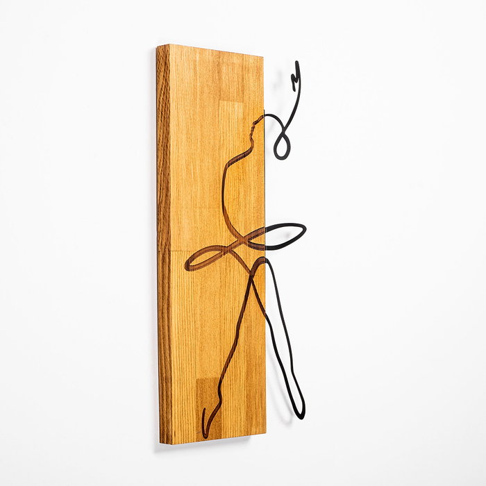 Wallity MA-299 Accesorio decorativo de pared de madera y metal Nogal y negro Wallity MA-299 Accesorio decorativo de pared de madera y metal Nogal y negro